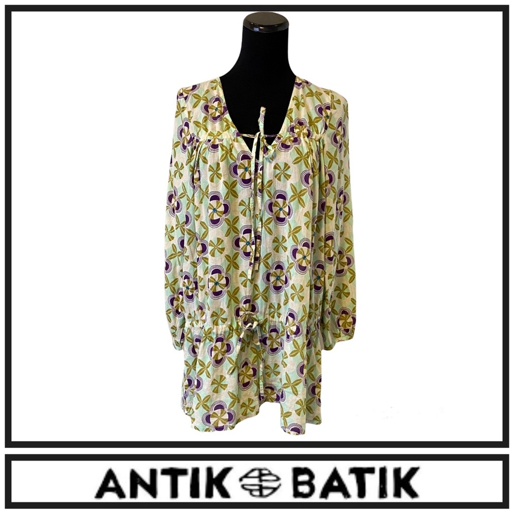 ANTIK BATIK Cristoba Tunic Mini-Dress Size Small Graphic Multi Colored